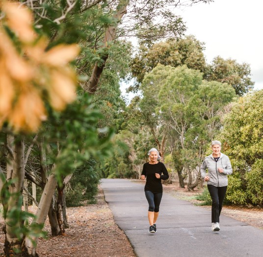  Joggers Betty & Janet using the Leopold Trail. Photos on this page courtesy of HandZaround Video Photography.