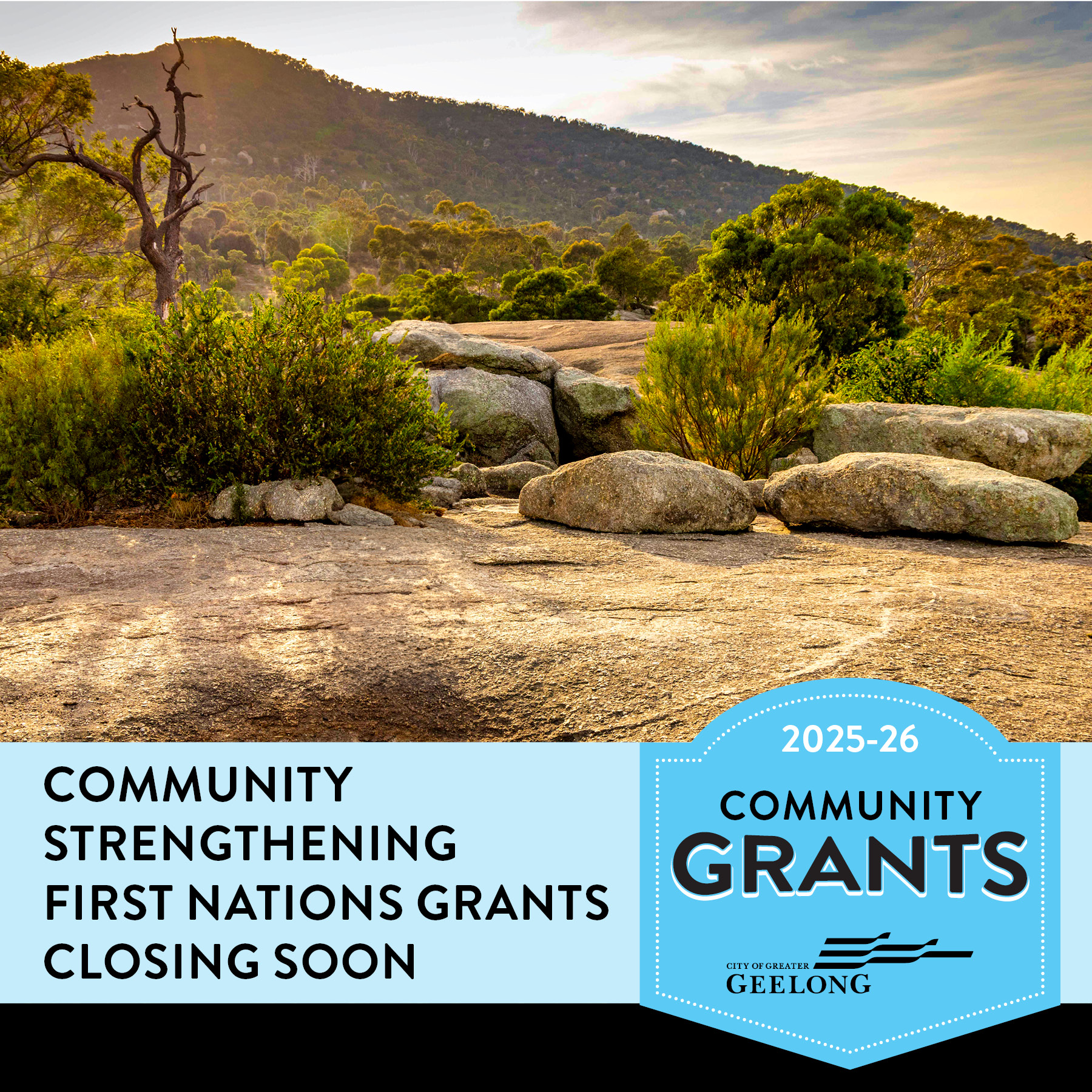 First Nations Community Grant advert. 