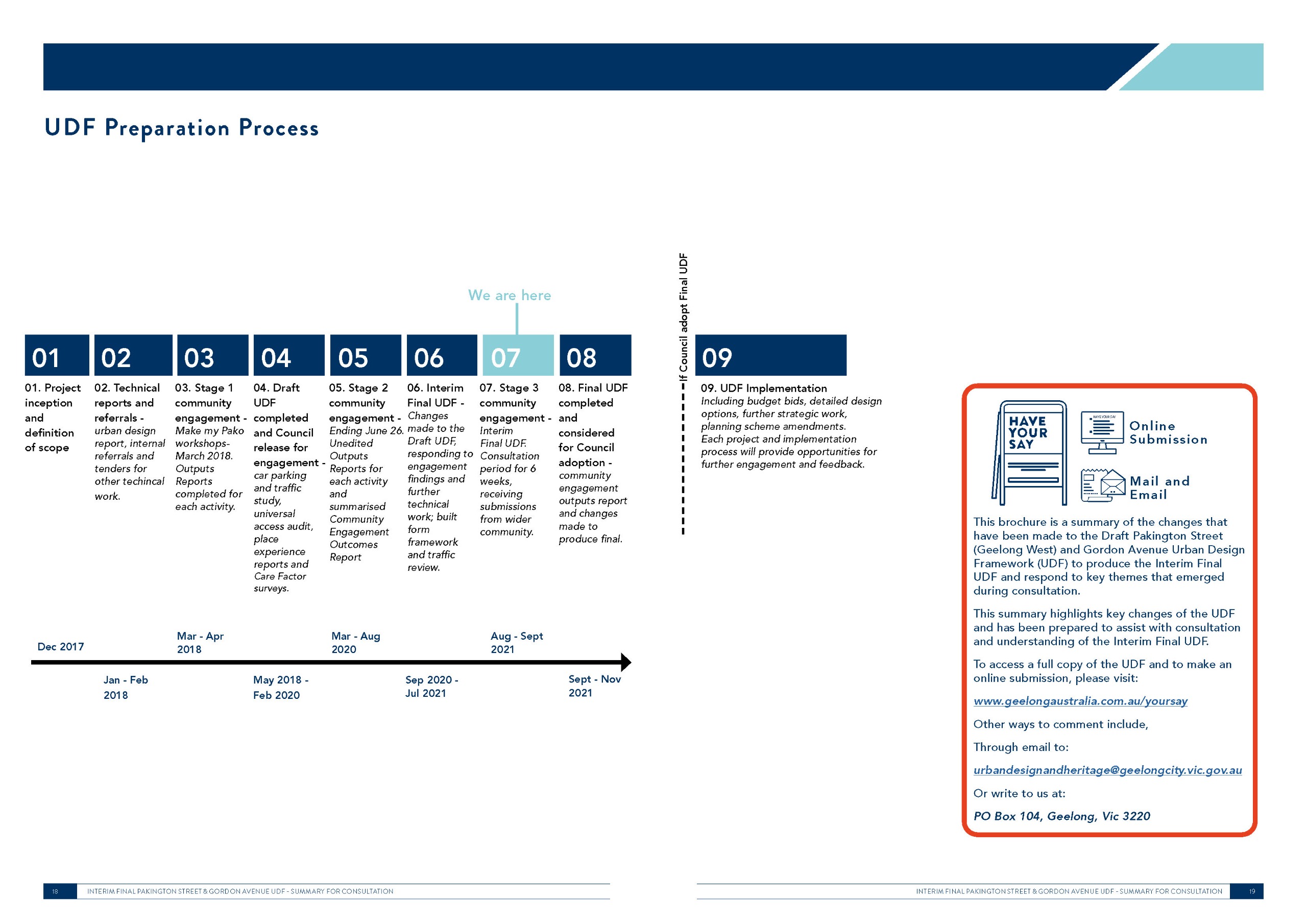 Brochure Sub Page Pakington Street (Geelong West) and Gordon Avenue