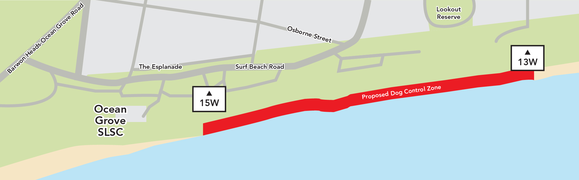 Ocean Grove Main Beach - trial area